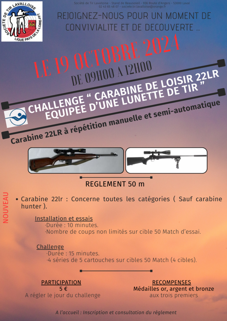 Le 19 Octobre - Challenge Carabine de loisir 22LR